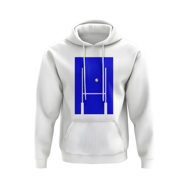 Italy Rugby Posts Hoody (White)