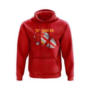 England Try Harder Rugby Hoody (Red)