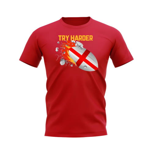 England Try Harder Rugby T-Shirt (Red)