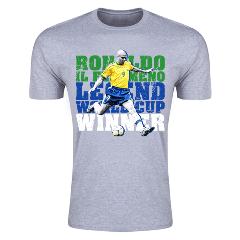 Ronaldo Brazil Legend T-Shirt (Grey) - Kids