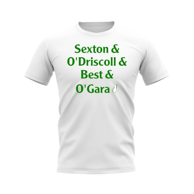 Sexton, O\'Driscoll, Best, O\'Gara Ireland Rugby T-Shirt (White)