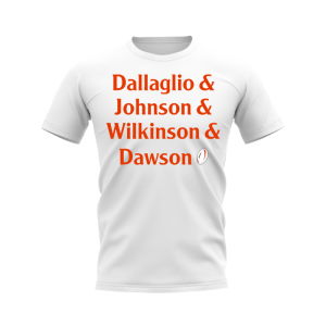 Dallaglio, Johnson, Wilkinson, Dawson England Rugby T-shirt (White)