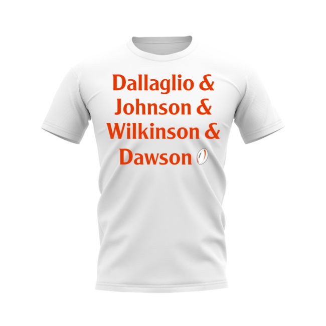 Dallaglio, Johnson, Wilkinson, Dawson England Rugby T-shirt (White)