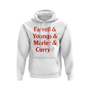 Farrell, Youngs, Marler, Curry England Rugby Hoody (White)