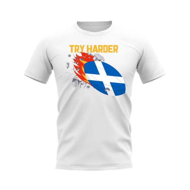 Scotland Try Harder Rugby T-Shirt (White)