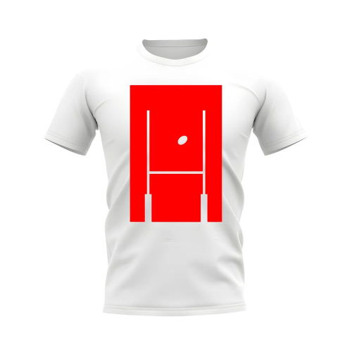 Between The Posts Red Logo Rugby T-Shirt (White)