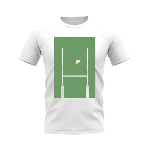 Between The Posts Green Logo Rugby T-Shirt (White)