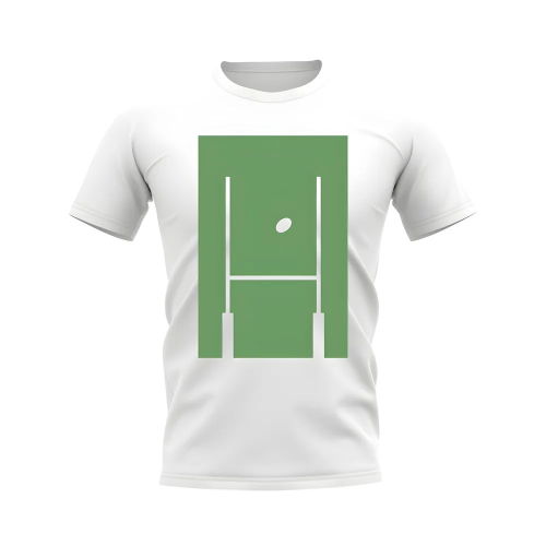 Between The Posts Green Logo Rugby T-Shirt (White)