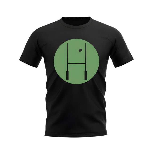 Between The Posts Green Circle Rugby T-Shirt (Black)