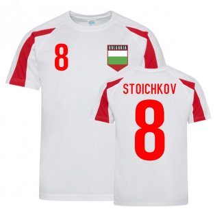 Hristo Stoichkov Bulgaria Sports Training Jersey (White-Red)