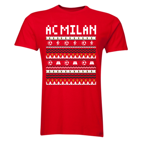 Ac Milan Christmas T-Shirt (Red) - Kids