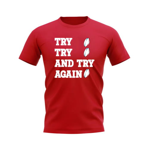 Try, Try & Try Again T-Shirt (Red)