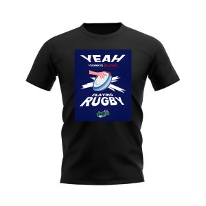 I Donate Blood Rugby T-Shirt (Black/Navy)