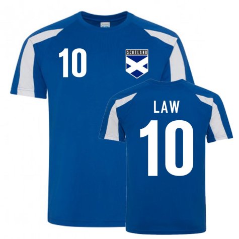 Dennis Law Scotland Sports Training Jersey (Blue)