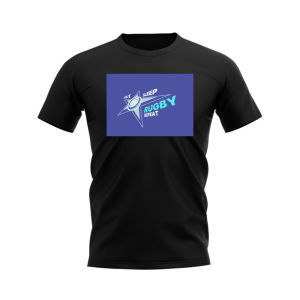 Eat, Sleep, Rugby Repeat T-Shirt - Version 8 (Black/Blue)