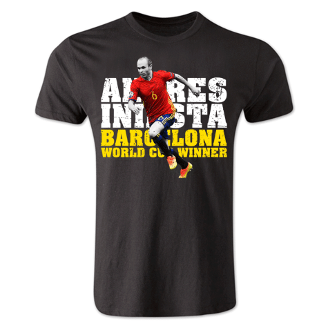 Andres Iniesta Barcelona Player T-Shirt (Black) - Kids