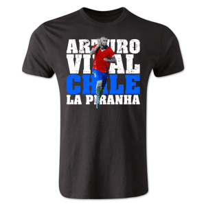 Arturo Vidal Chile Player T-Shirt (Black) - Kids