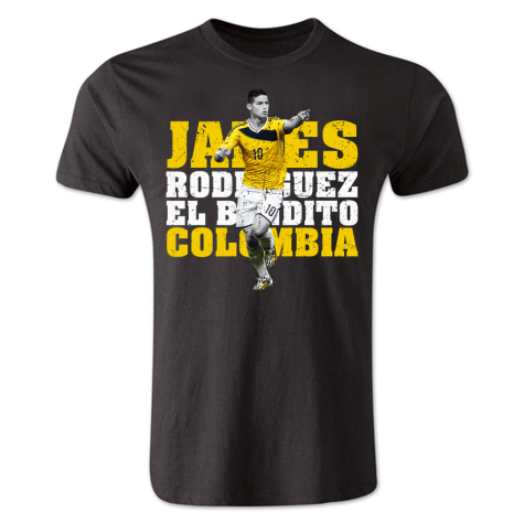 James Rodriguez Colombia Player T-Shirt (Black) - Kids