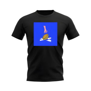 Scotland Rugby Try T-Shirt - Version 1 (Black/Blue)