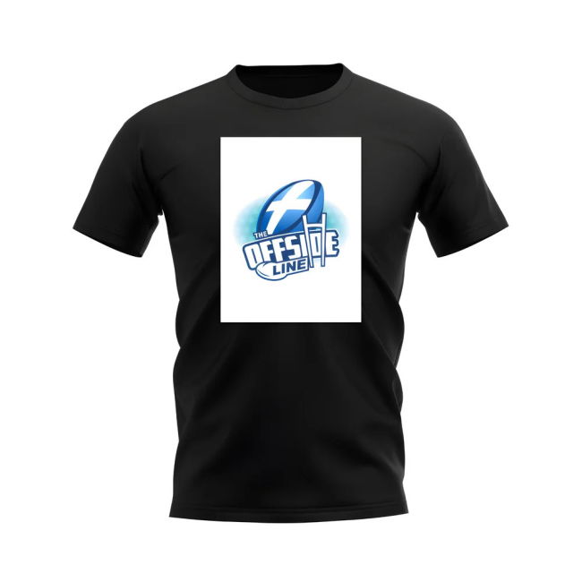 Scotland Offside Line Logo Rugby T-Shirt - Version 1 (Black/White)