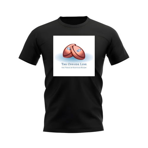 Scotland Offside Line Logo Rugby T-Shirt - Version 4 (Black/White)
