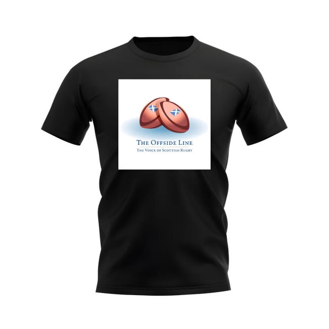 Scotland Offside Line Logo Rugby T-Shirt - Version 4 (Black/White)