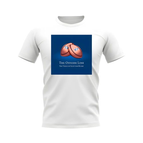 Scotland Offside Line Logo Rugby T-Shirt - Version 5 (White/Blue)