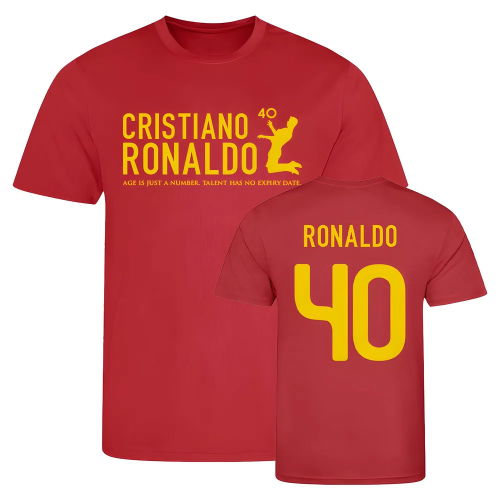 Cristiano Ronaldo at 40 Portugal T-Shirt (Red)