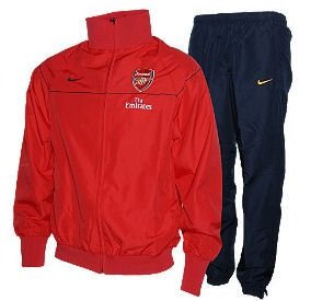 08-09 Arsenal Woven Warmup Suit (red) - Kids