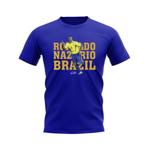 Ronaldo Nazario Brazil Player Tee (Royal Blue)