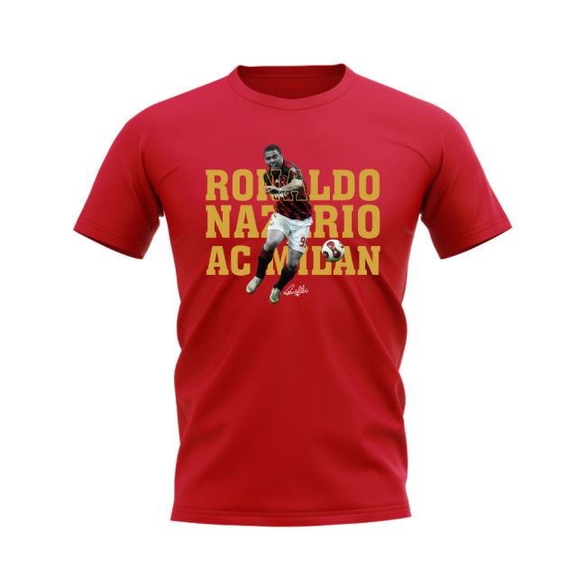 Ronaldo Nazario AC Milan Player Tee (Red)