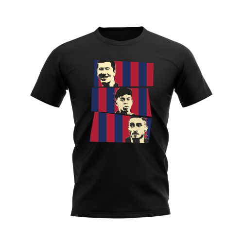 Lewandowski Lamine Yamal Raphinha Barcelona Trio T-Shirt (Black)
