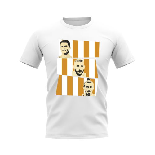 Ronaldo Benzema Bale Real Madrid Trio T-Shirt (White)