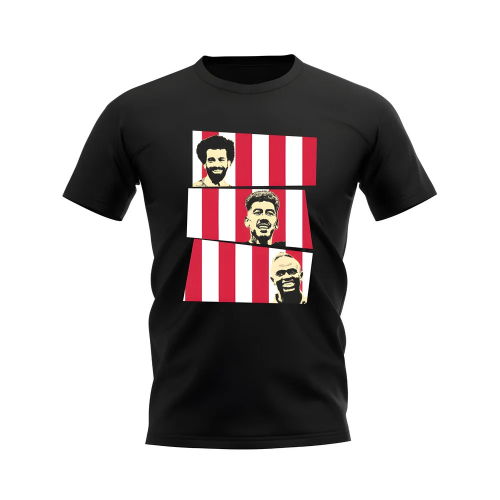 Salah Firmino Mane Liverpool Trio T-Shirt (Black)