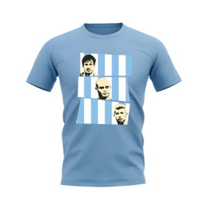 Silva Kompany Aguero Manchester City Trio T-Shirt (Sky)