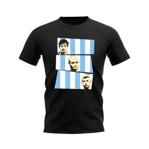 Silva Kompany Aguero Manchester City Trio T-Shirt (Black)