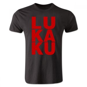 Romelu Lukaku Man Utd T-Shirt (Black/Red) - Kids
