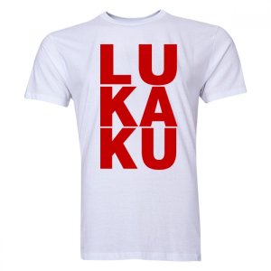 Romelu Lukaku Man Utd T-Shirt (White/Red) - Kids
