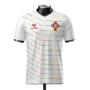 Portugal Heritage Football Jersey White (Wolvate) kids Kids Short Sleeve
