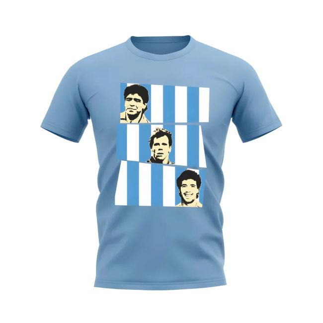 Maradona Zola Careca Napoli T-Shirt (Sky)