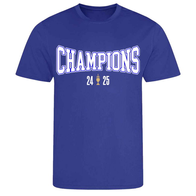 Leeds United 2024-25 Champions T-Shirt (Blue)