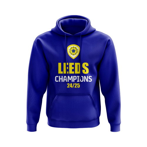 Leeds United Champions 24-25 Hoody (Blue)