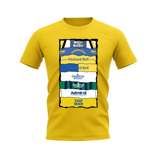 Leeds Shirt Sponsor History T-shirt (Yellow)