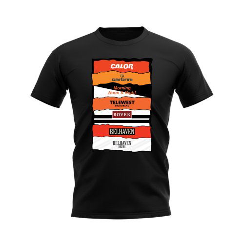 Dundee United Sponsor History T-shirt (Black)