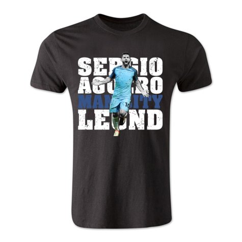 Sergio Aguero Man City Legend T-Shirt (Black)