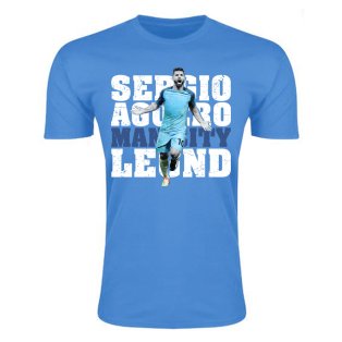 Sergio Aguero Man City Legend T-Shirt (Sky Blue)