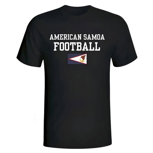 American Samoa Football T-Shirt - Black