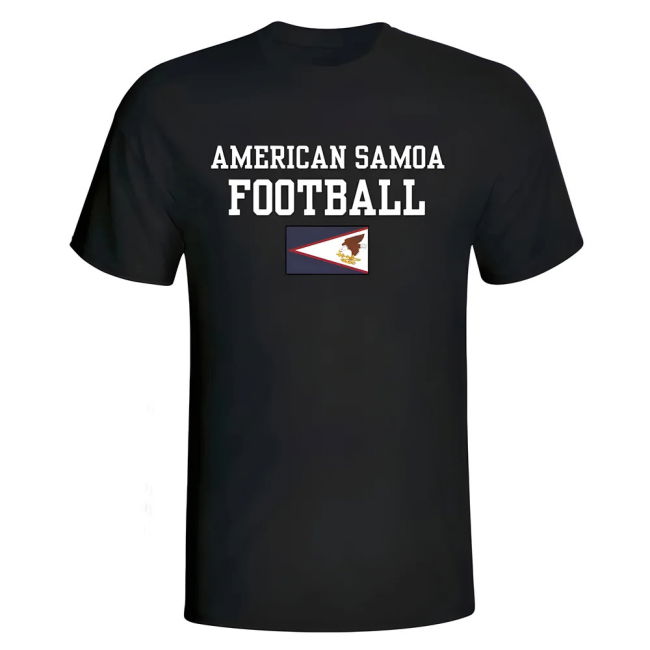 American Samoa Football T-Shirt - Black