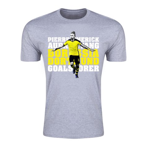 Pierre Emerick Aubameyang Dortmund Goalscorer T-Shirt (Grey) - Kids