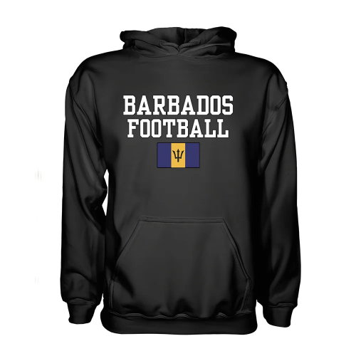 Barbados Football Hoodie - Black
